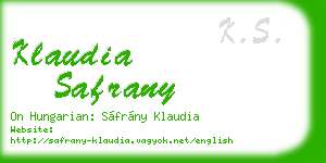 klaudia safrany business card